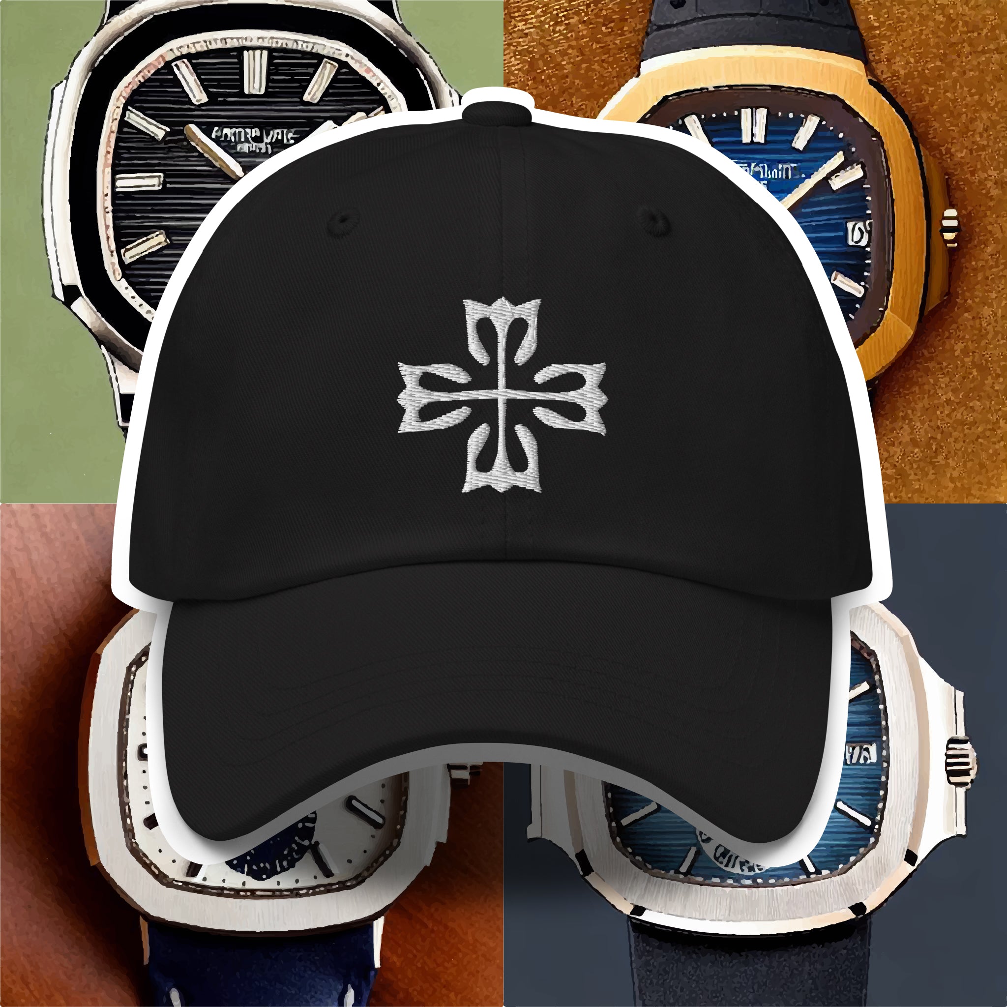 Timepiece 6 Panel Cap - Black