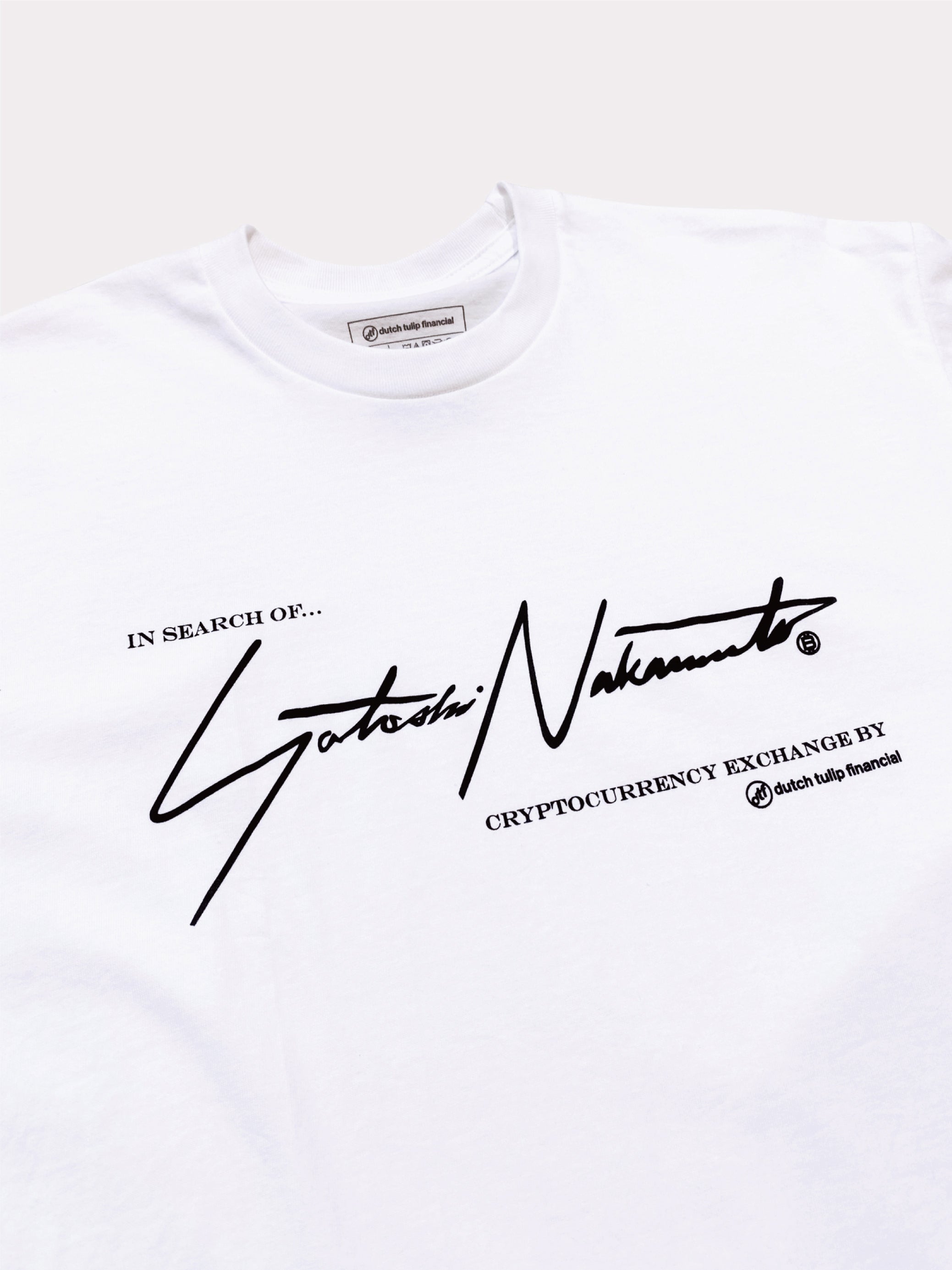 Satoshi Satoshi Nakamoto Bitcoin Tee - White – Dutch Tulip Financial